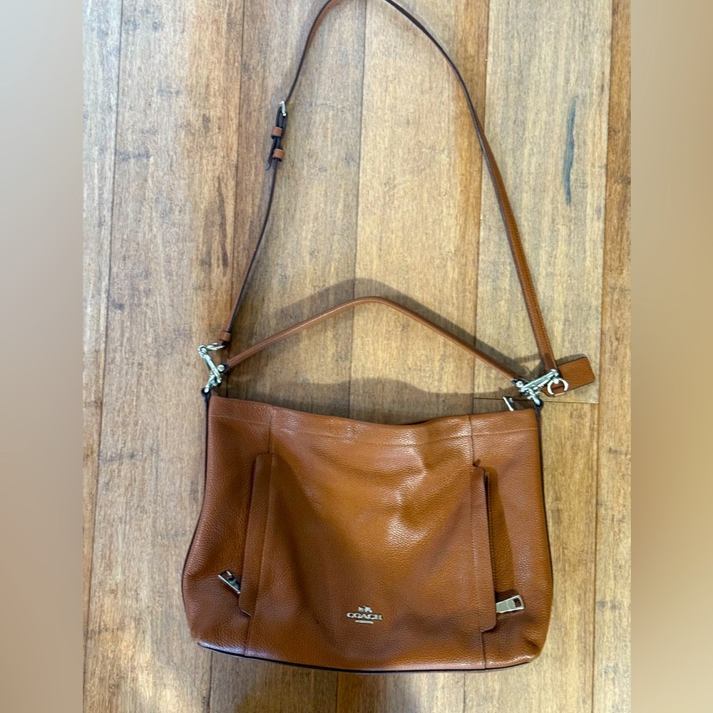 Coach crossbody.  Pebble brown leather.
